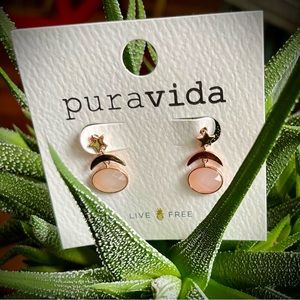 Pura Vida star and moon rose gold earrings NEW